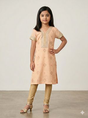 JEEL Children Kurti - Peachy Peach