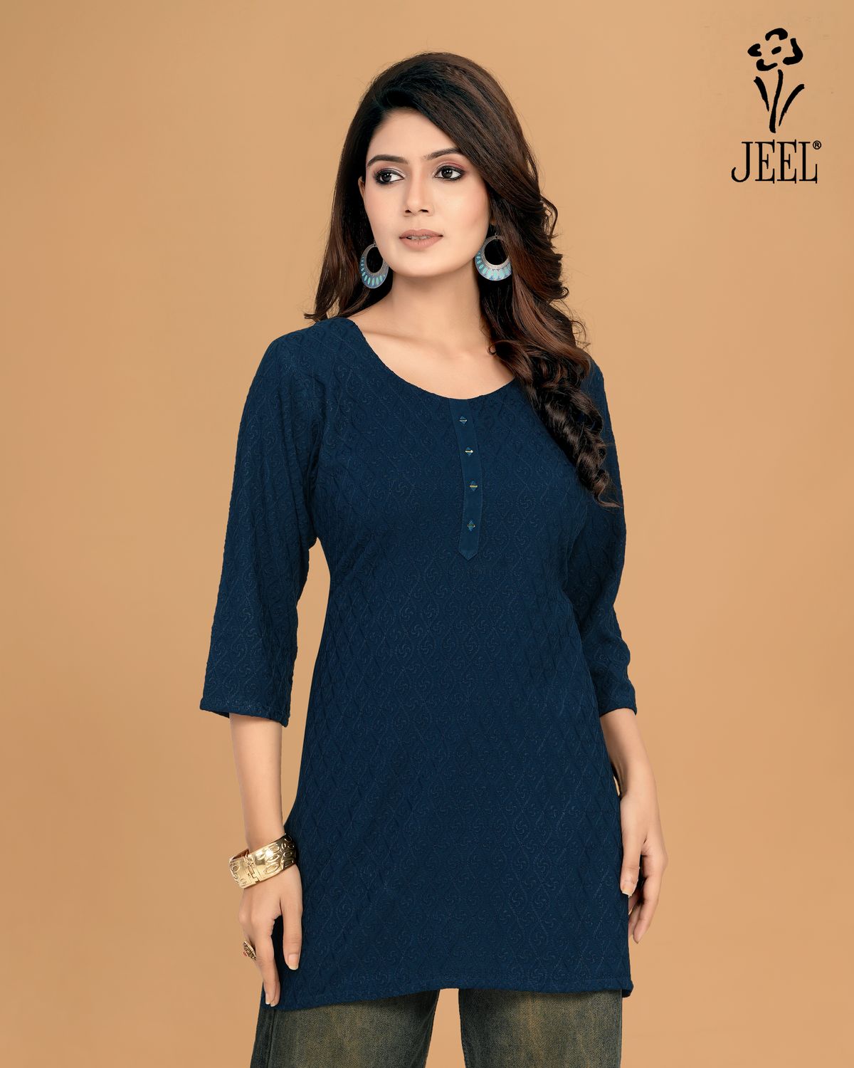 JEEL Short Kurti - Navy Blue