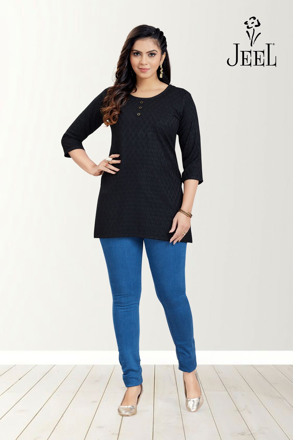 JEEL Short Kurti - Black