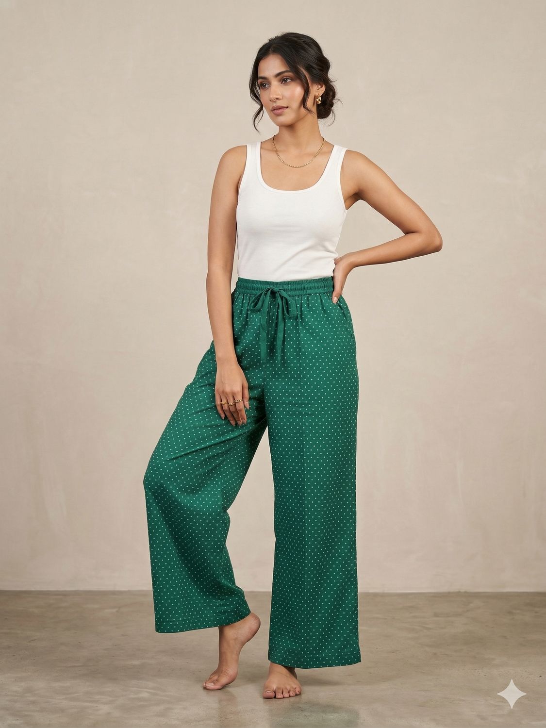 JEEL Plazo with Pockets - Green