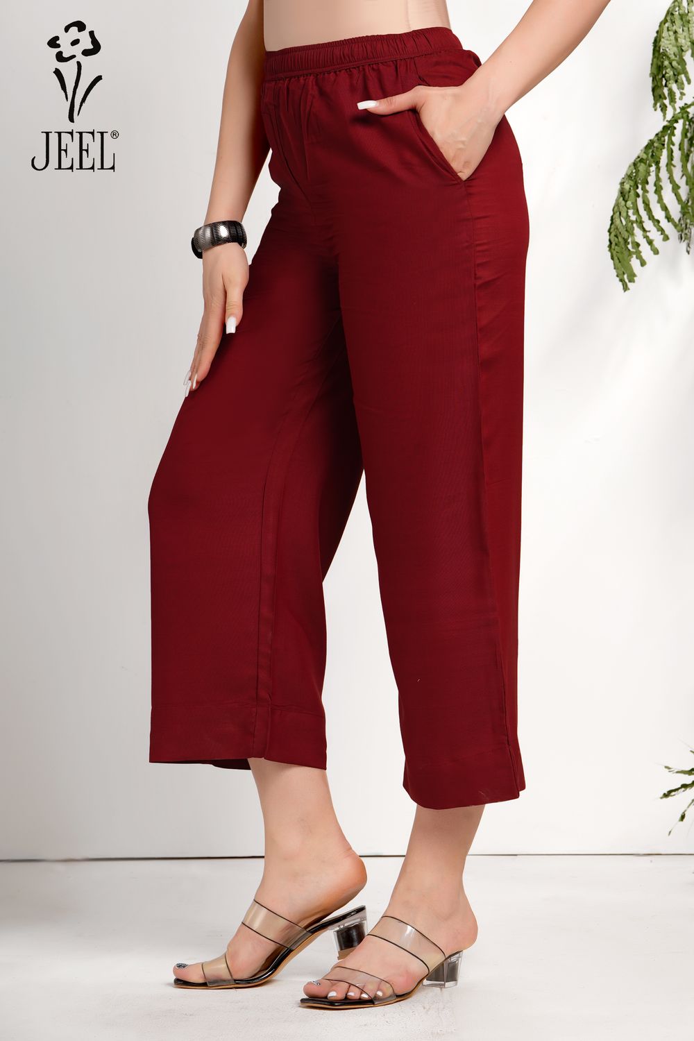 JEEL Plazo with Pockets - Maroon