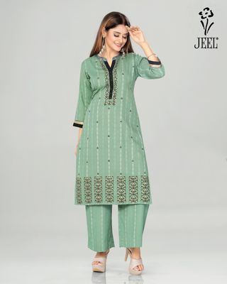 JEEL Kurti &amp; Plazo Set - Mint Green