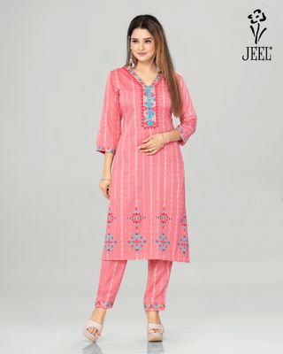 JEEL Kurti &amp; Pant Set - Pink