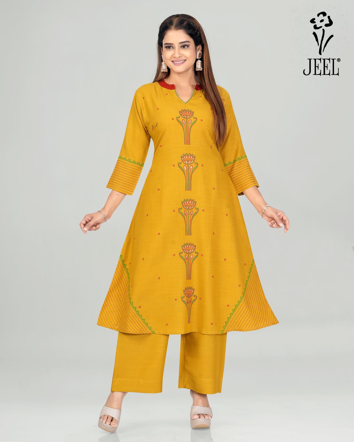 JEEL Kurti & Palazzo Set - Amber Mustard JEEL Kurti & Palazzo Set - Amber Mustard