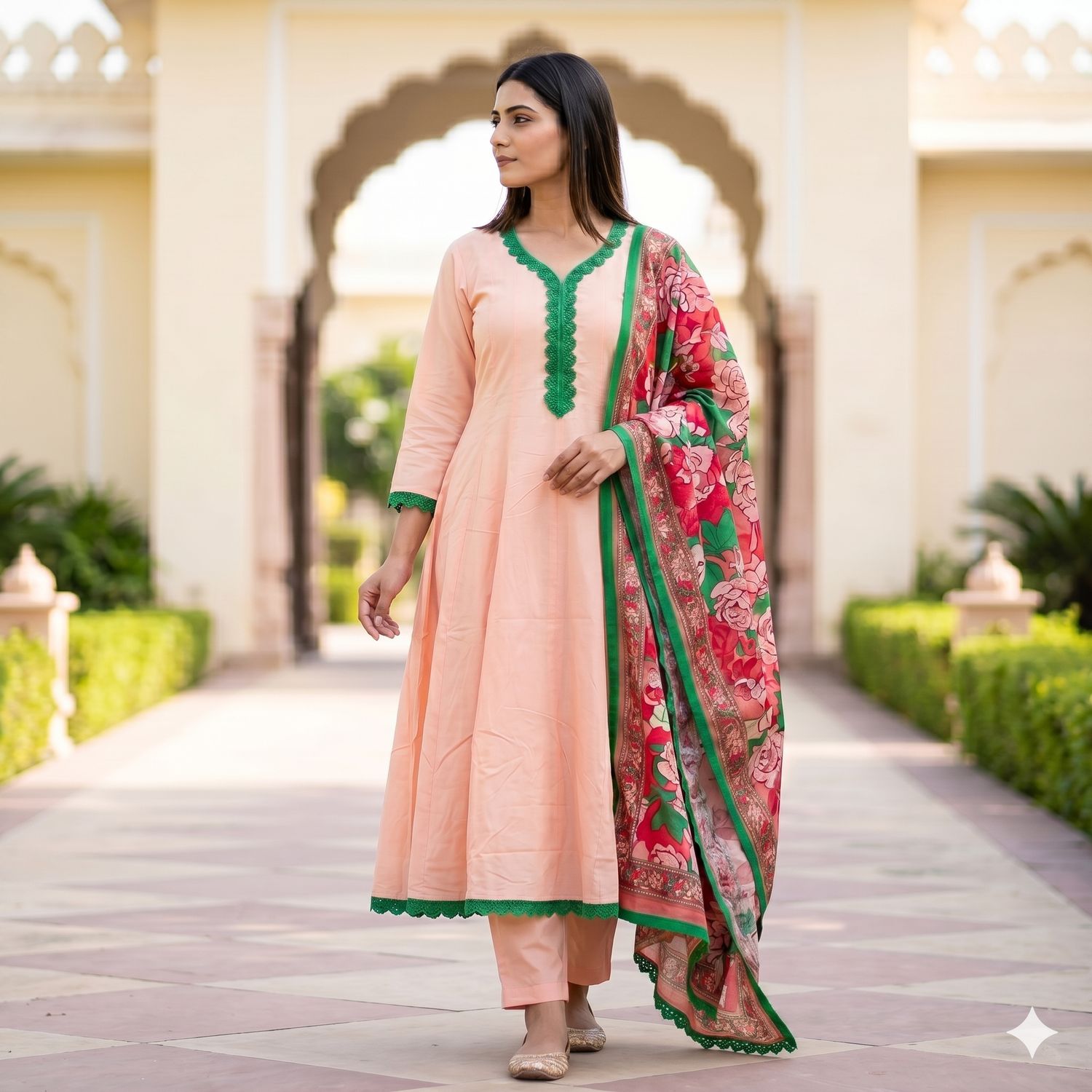 JEEL Punjabi Suit Pant - Soft Peach