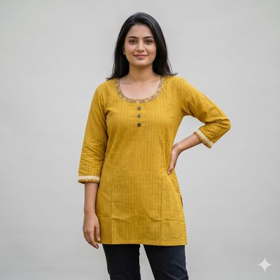 JEEL Short Kurti - Honey Yellow