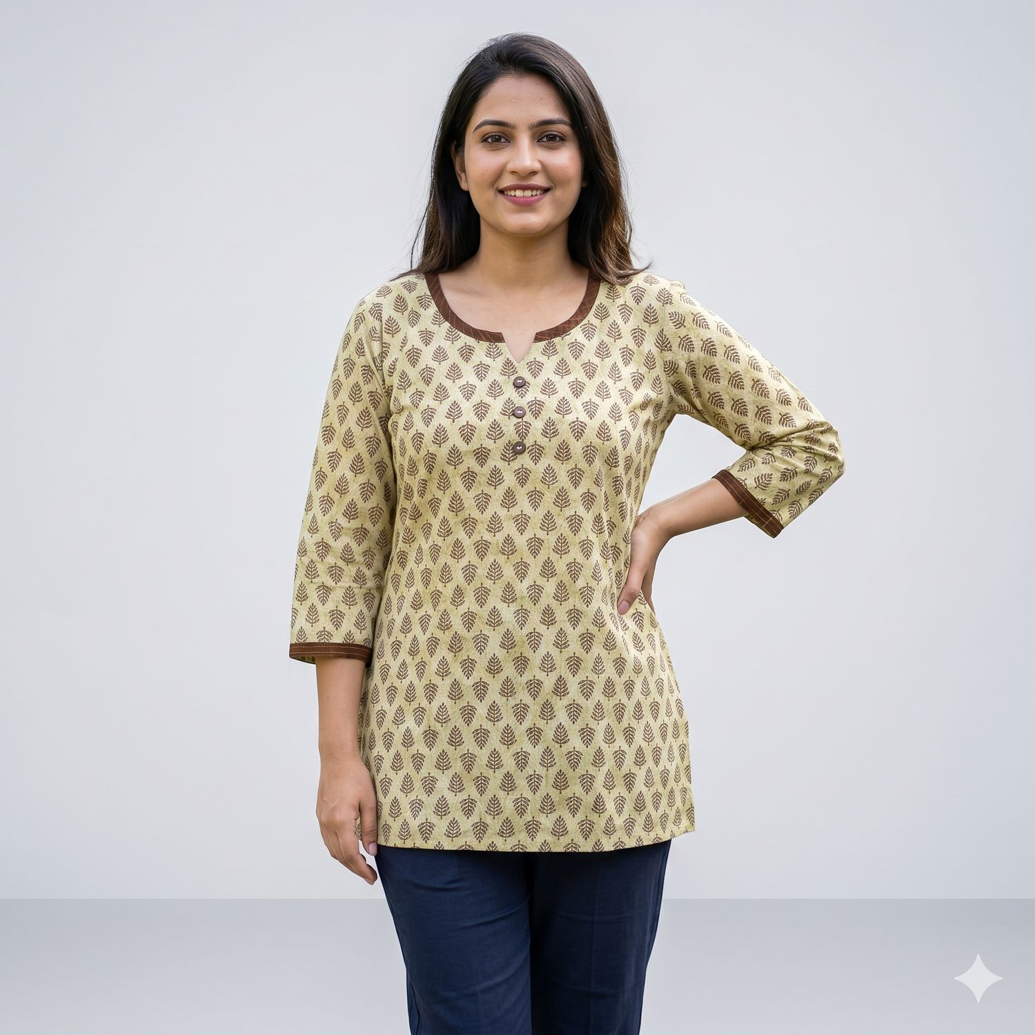 JEEL Short Kurti - Earthy Beige