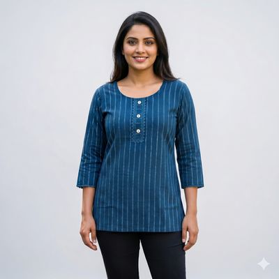 JEEL Short Kurti - Deep Blue