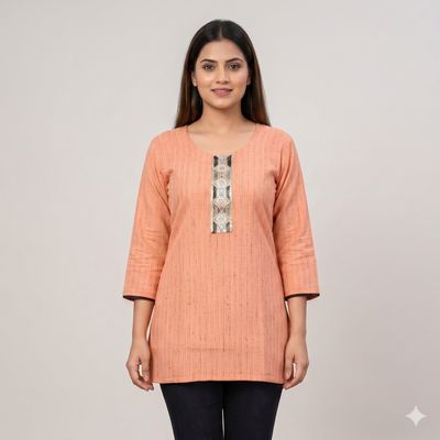 JEEL Short Kurti - Salmon Peach