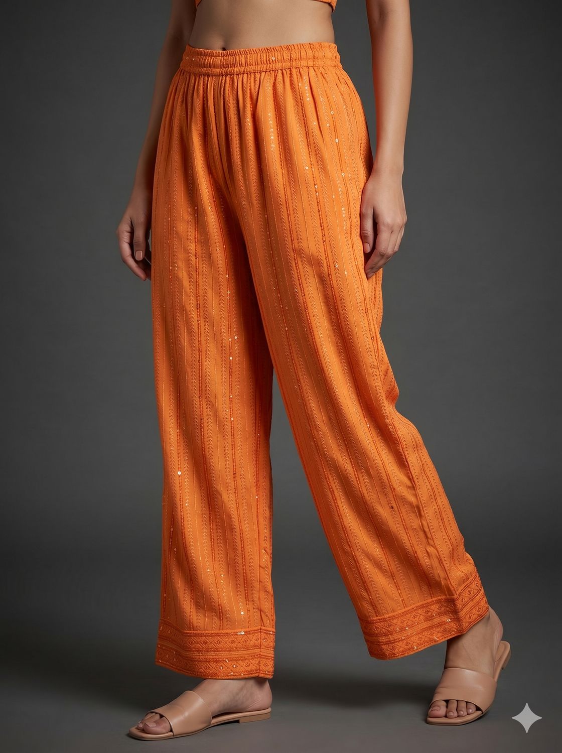 JEEL Chikan Palazzo - Orange