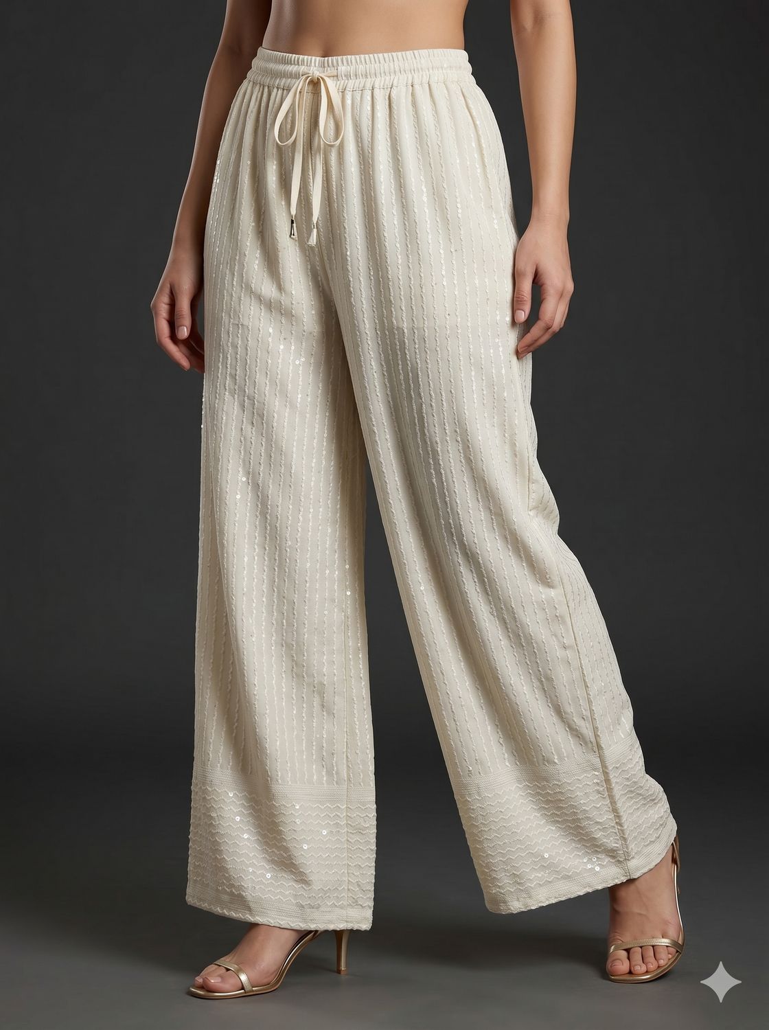 JEEL Chikan Palazzo - Off White