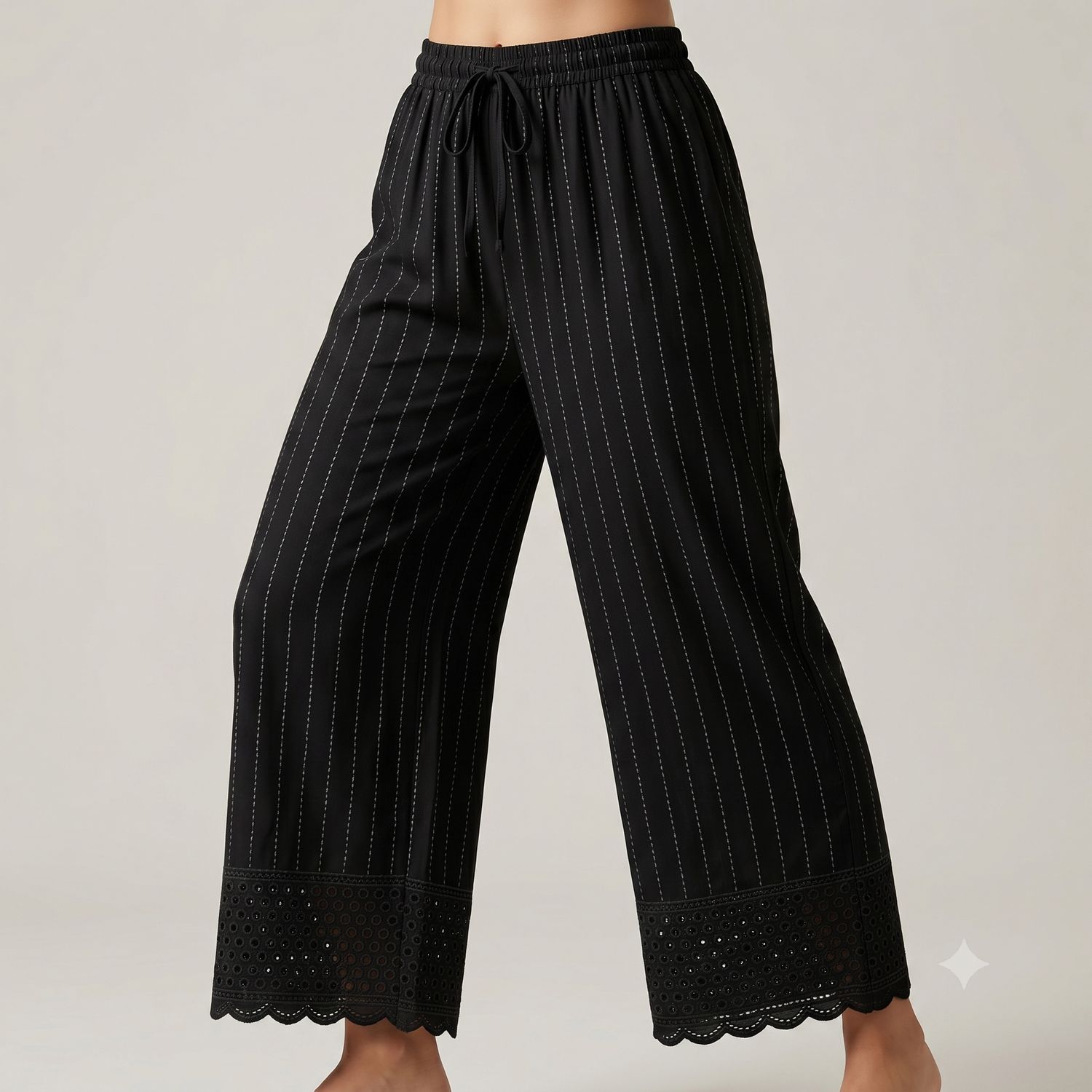 JEEL Chikan Palazzo - Black