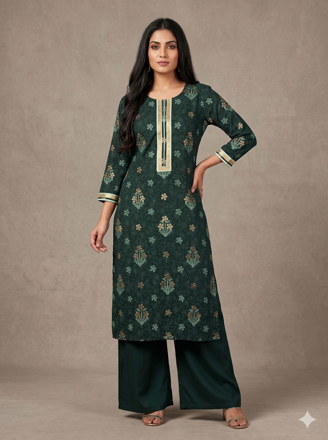 JEEL Kurti & Plazo Set - Lush Green JEEL Kurti & Plazo Set - Lush Green