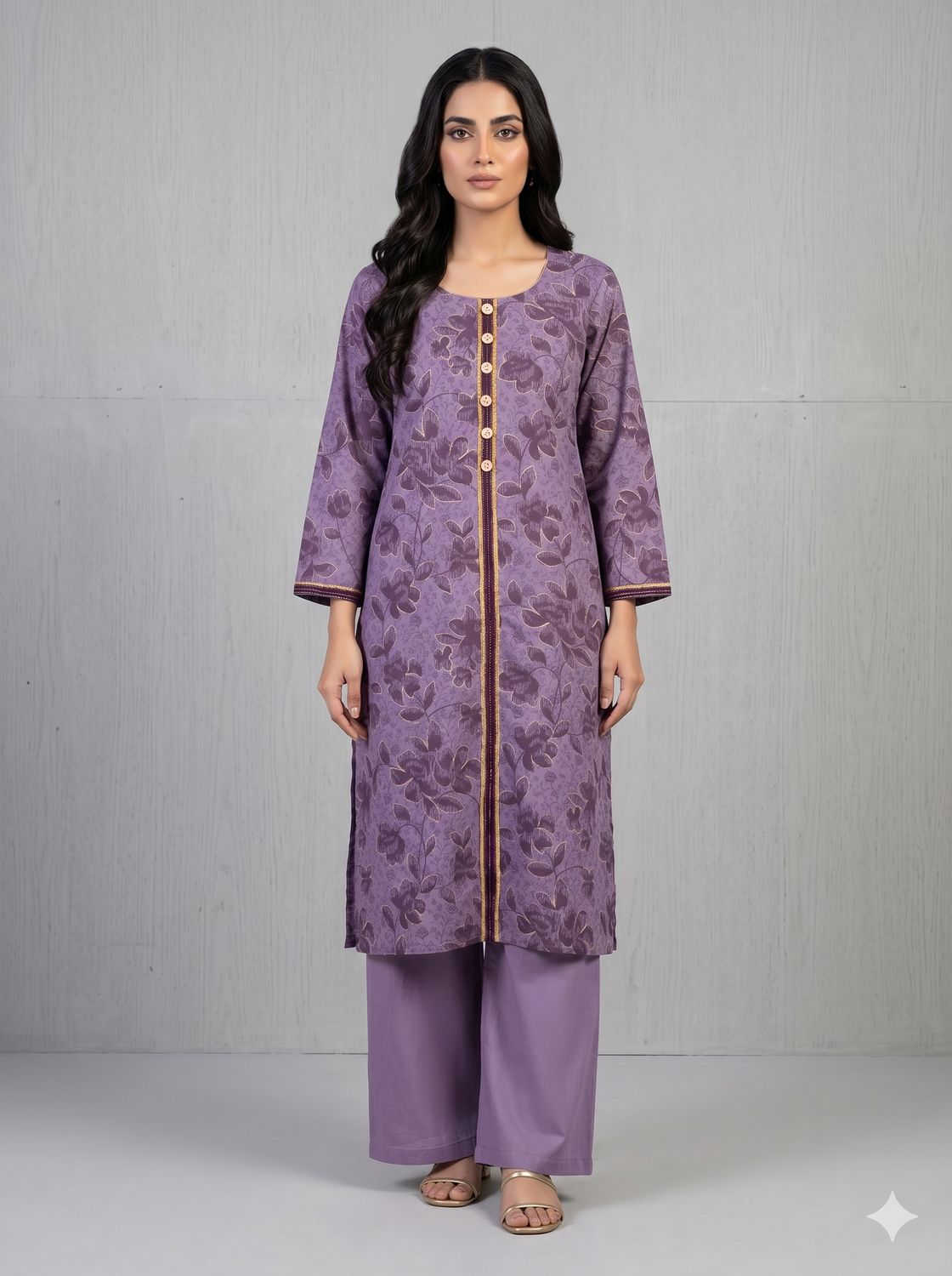 JEEL Kurti &amp; Palazzo  Set - Pastel Purple