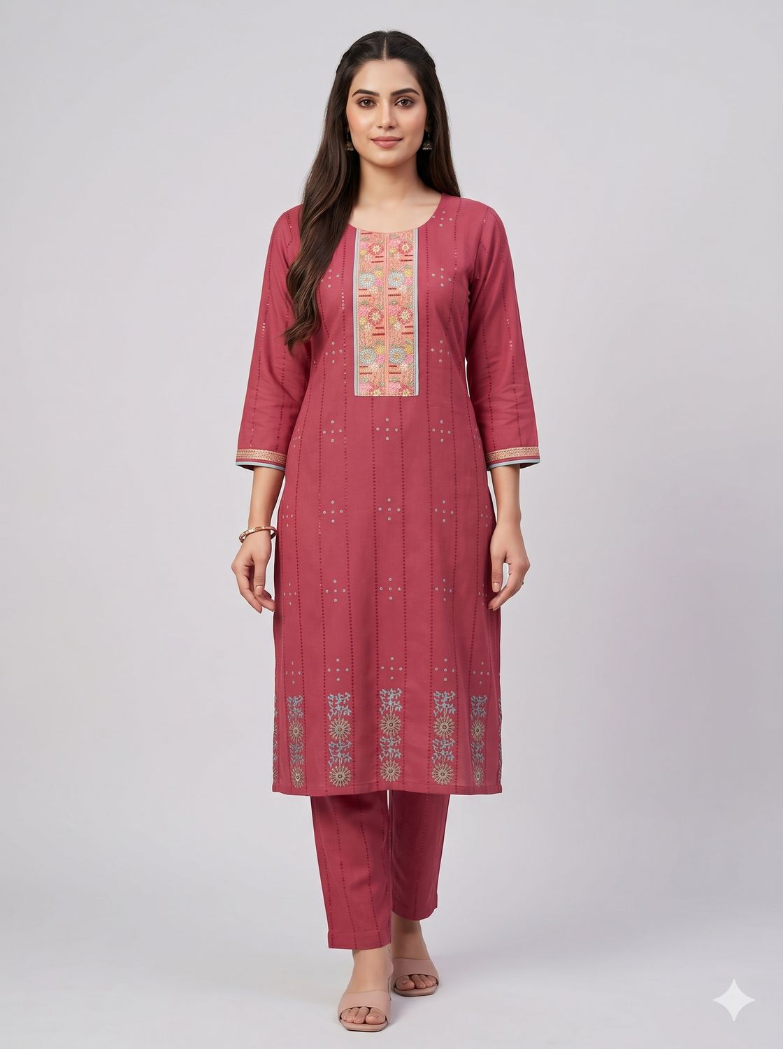 JEEL Kurti & Pant Set - Hot Pink JEEL Kurti & Pant Set - Hot Pink