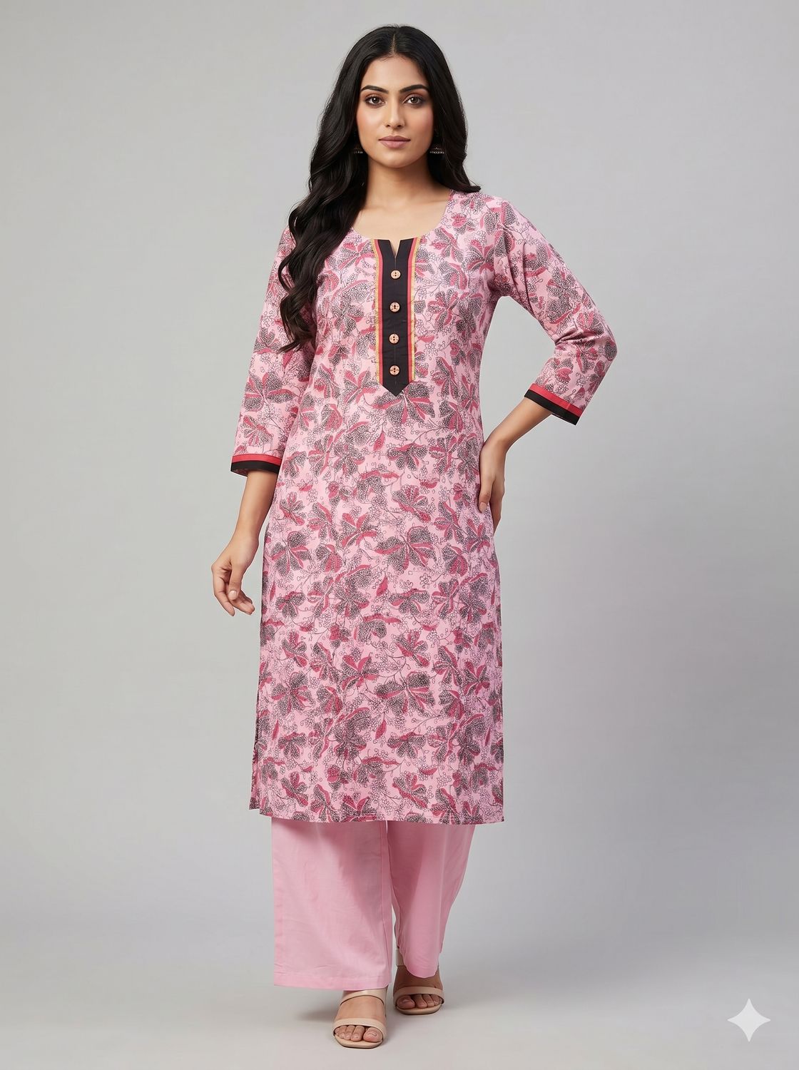 JEEL Kurti & Plazo Set - Baby Pink JEEL Kurti & Plazo Set - Baby Pink