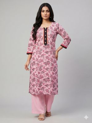 JEEL Kurti &amp; Plazo  Set - Baby Pink