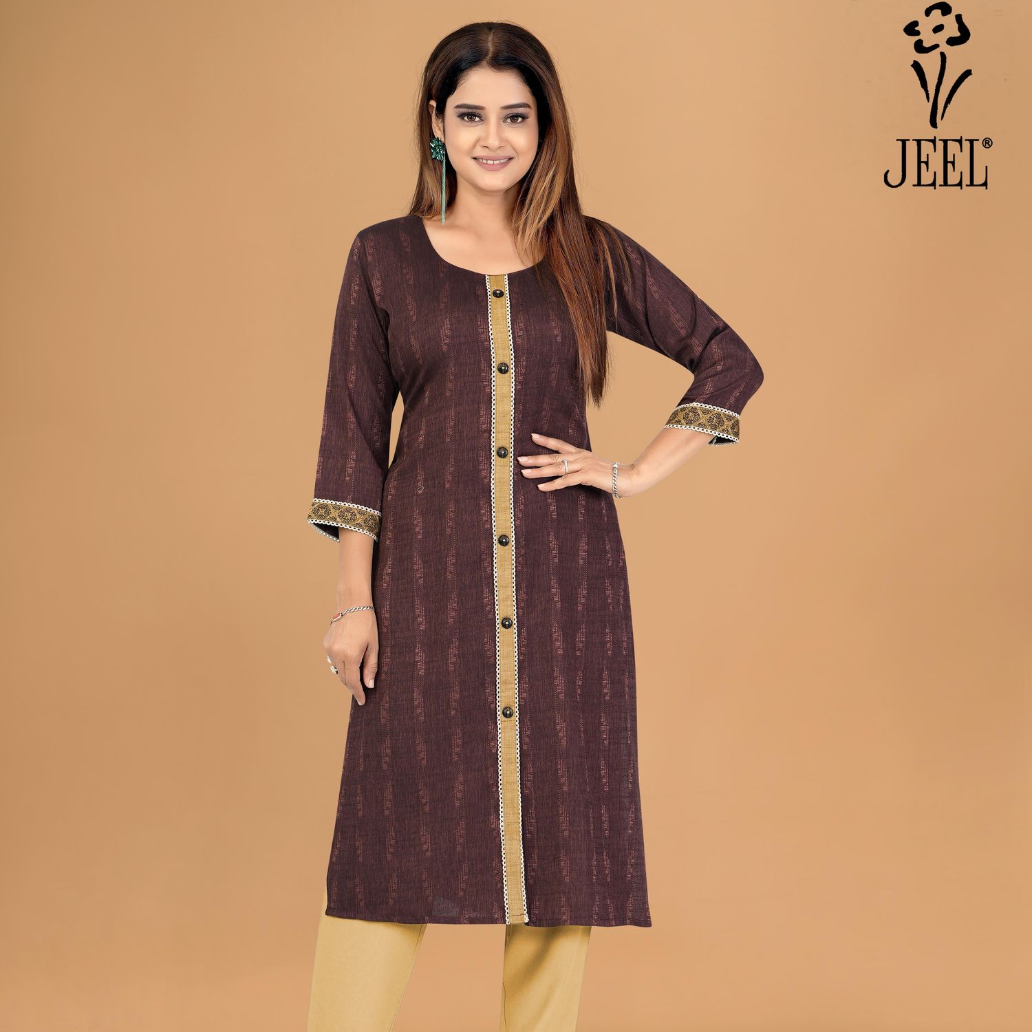 JEEL Casual Kurti - Nature Brown