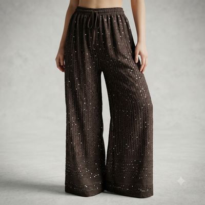 JEEL Chikan Palazzo - Brown