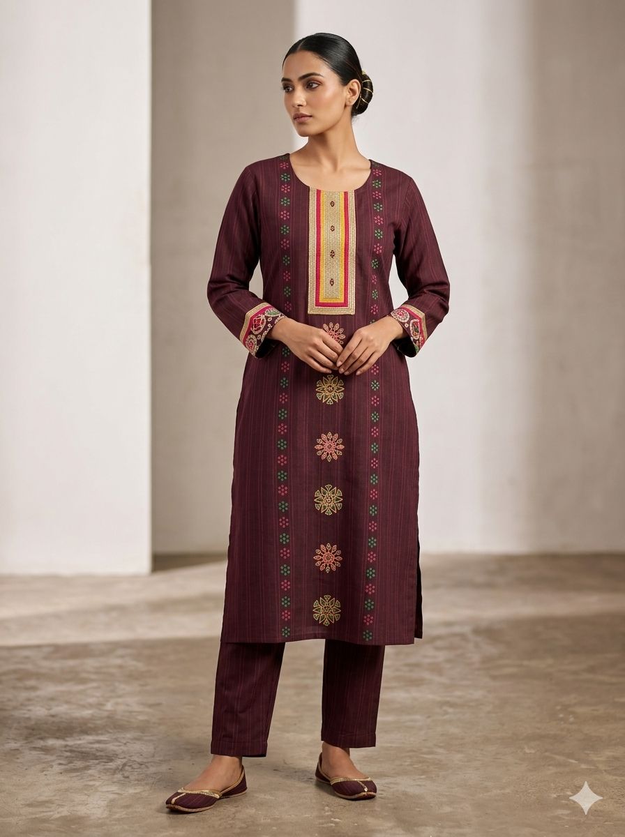 JEEL Kurti & Pant Set - Rich Purple JEEL Kurti & Pant Set - Rich Purple
