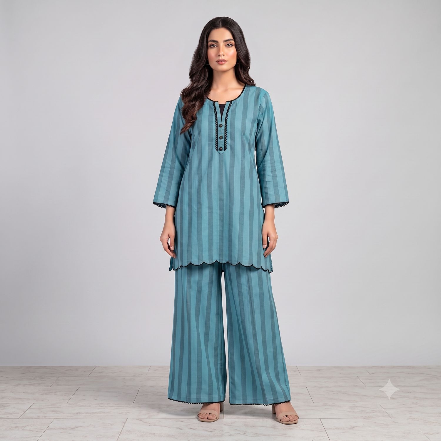 JEEL Kurti & Palazzo Set - Ocean Blue JEEL Kurti & Palazzo Set - Ocean Blue