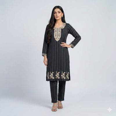 JEEL Kurti & Pant Set - Midnight Black JEEL Kurti & Pant Set - Midnight Black