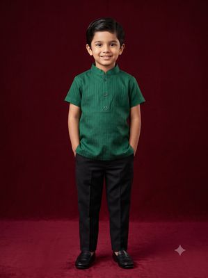 JEEL Boys Kurta - Dark Green