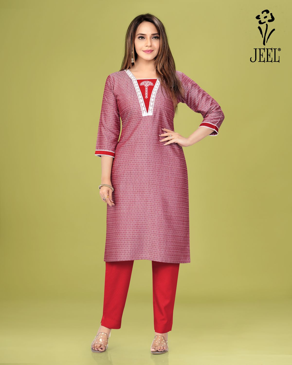 JEEL Casual Kurti - Dual Pink