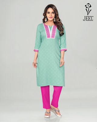 JEEL Casual Kurti - Maldive Blue