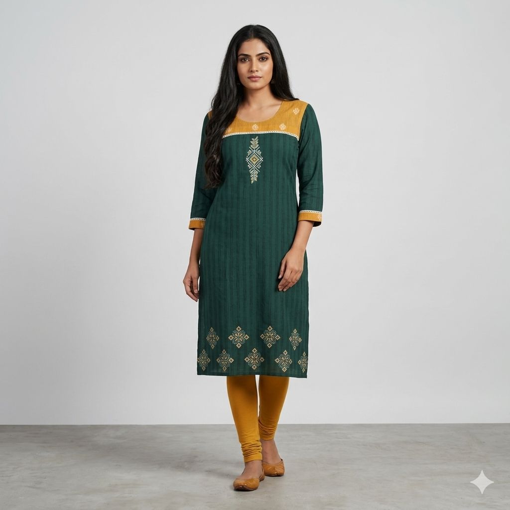 JEEL Casual Kurti - Forest Green