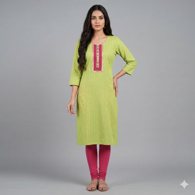 JEEL Casual Kurti - Parrot Green JEEL Casual Kurti - Parrot Green