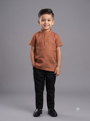 JEEL Boys Kurta - Chocolate Brown