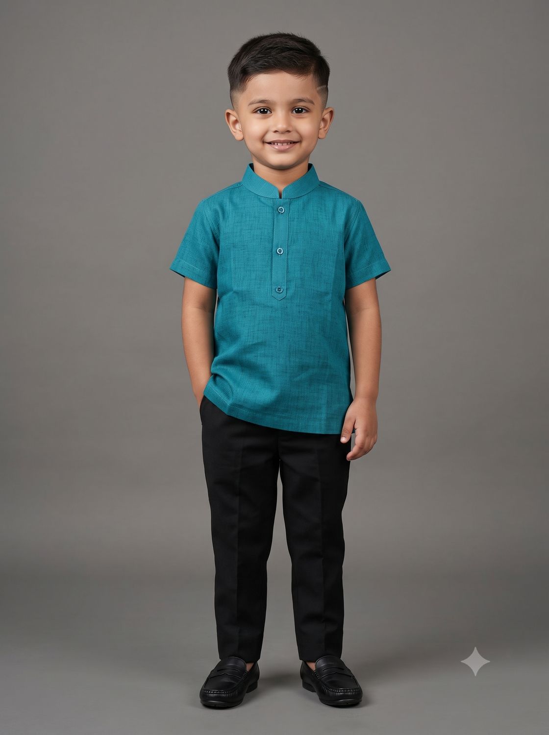 JEEL Boys Kurta - Cyan Blue
