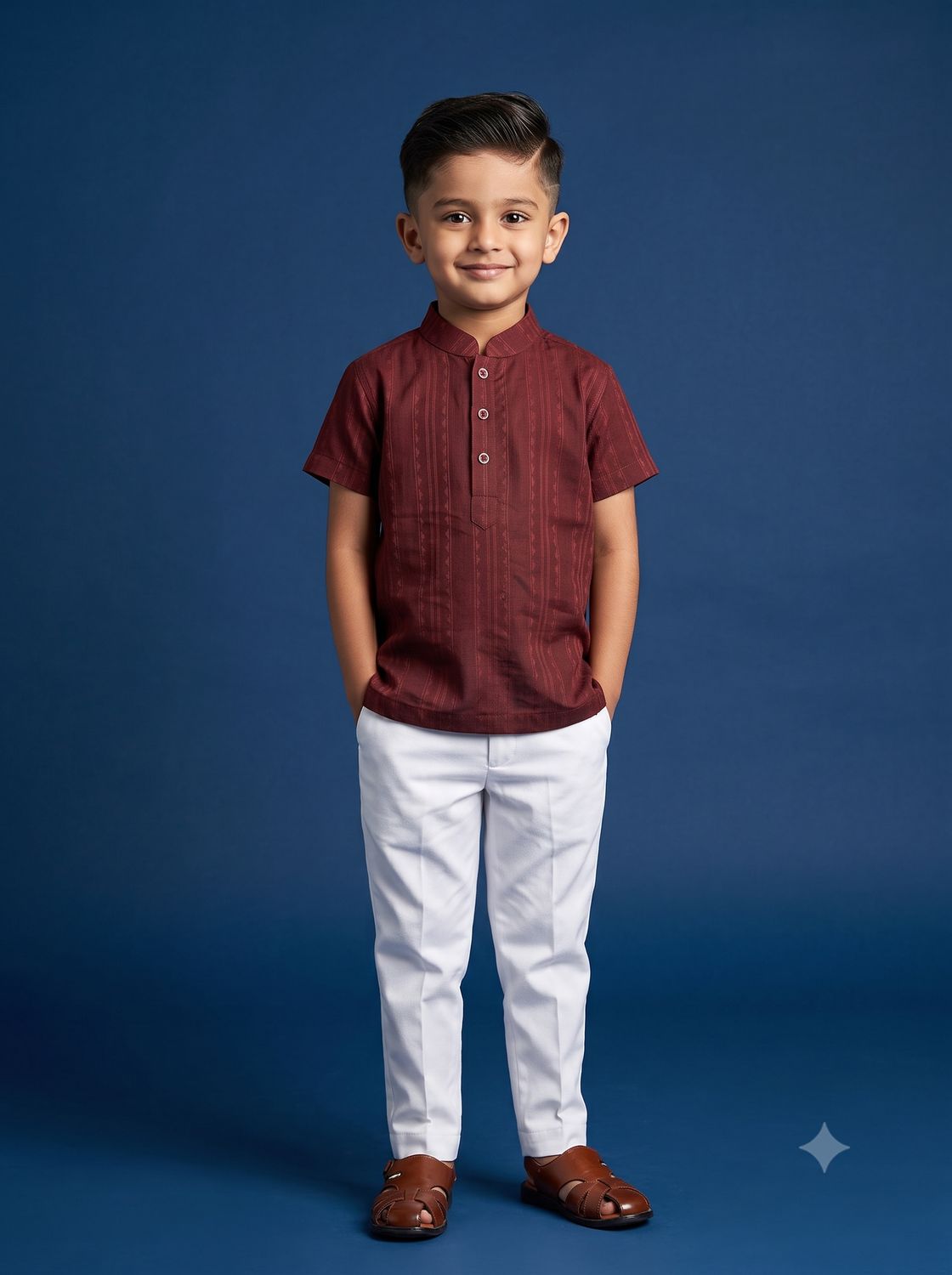 JEEL Boys Kurta - Dark Maroon