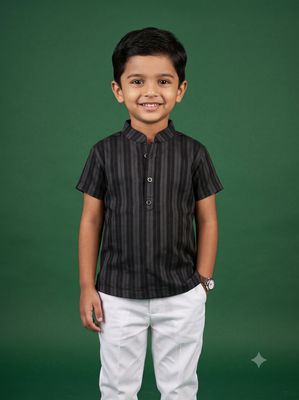 JEEL Boys Kurta - Midnight Black JEEL Boys Kurta - Midnight Black