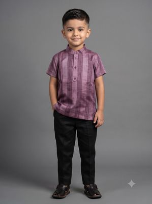 JEEL Boys Kurta - Metallic Purple