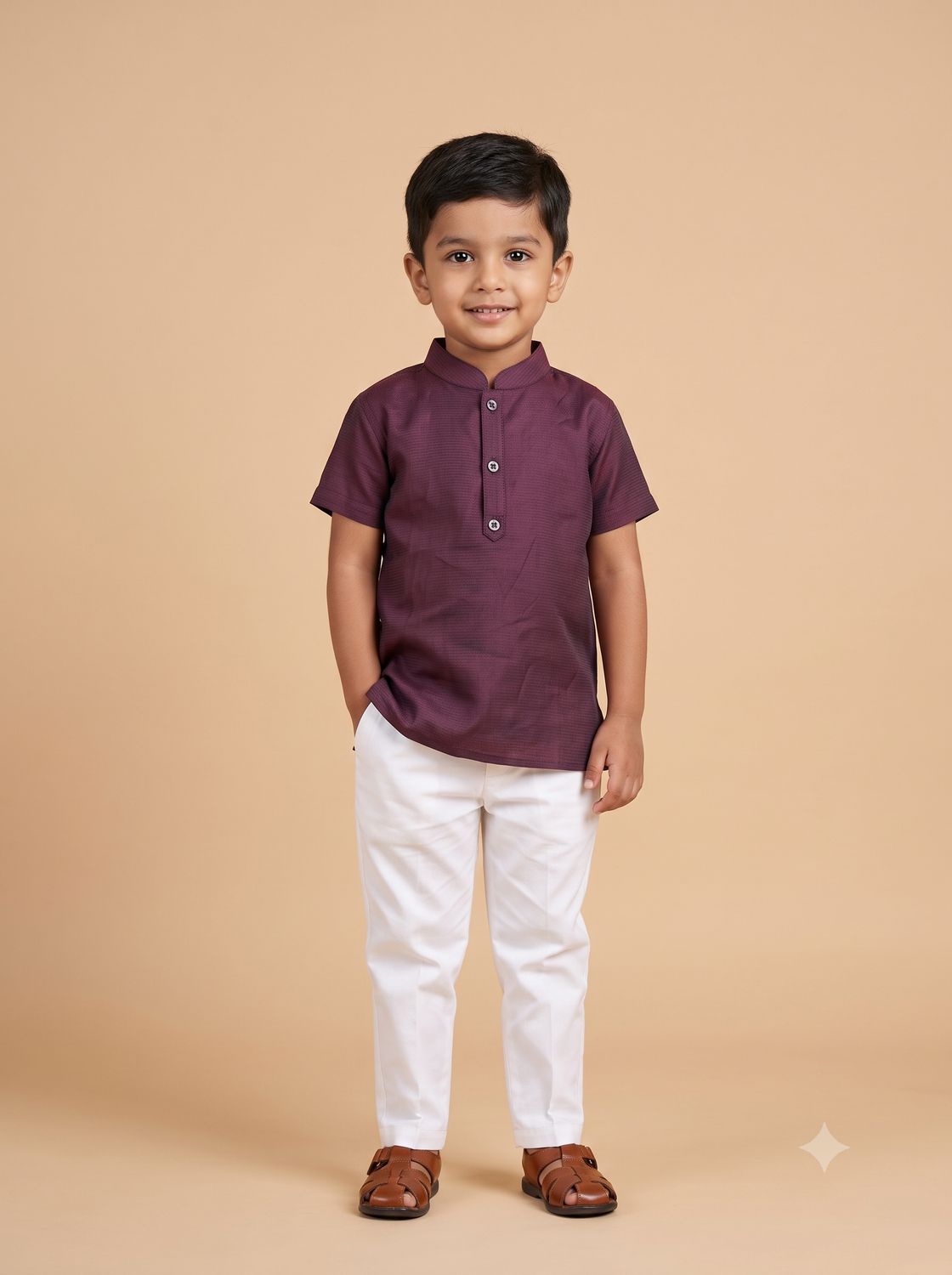 JEEL Boys Kurta - Wine Purple