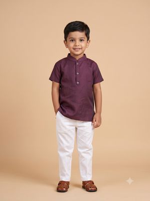 JEEL Boys Kurta - Wine Purple