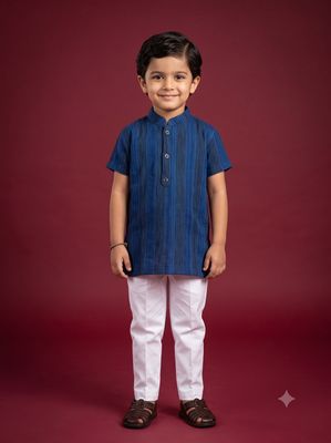 JEEL Boys Kurta - Deep Blue