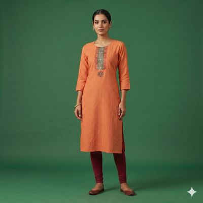 JEEL Casual Kurti - Orange