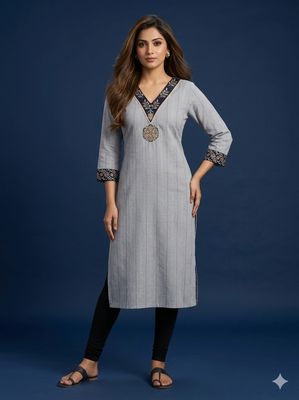 JEEL Casual Kurti - Cloud Grey