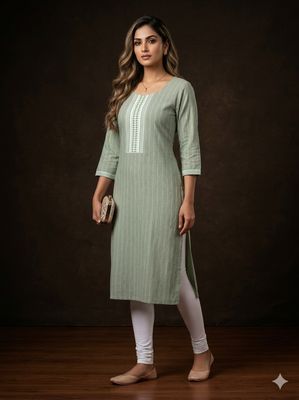 JEEL Casual Kurti - Pista Green