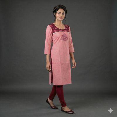 JEEL Casual Kurti - Coral Pink
