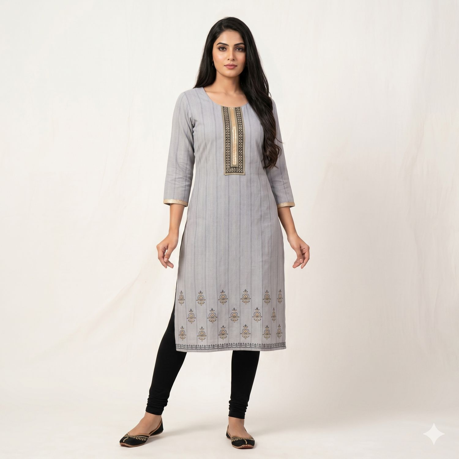 JEEL Casual Kurti - Steel Grey