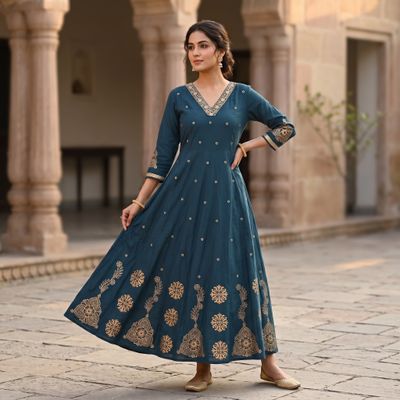 JEEL Anarkali - Dark Teal