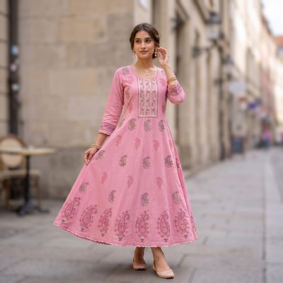 JEEL Anarkali - Sweet Pink