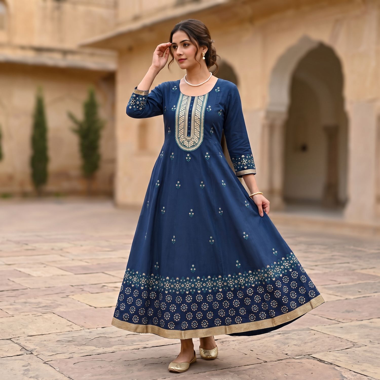 JEEL Anarkali - Royal Blue
