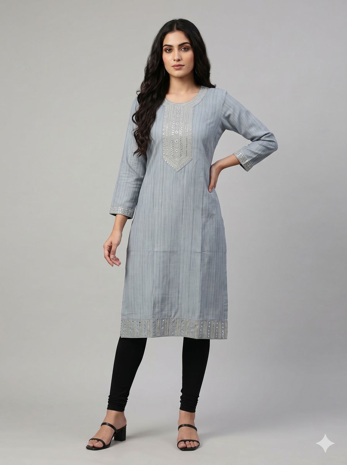 JEEL Urban Kurti - Silver Elegance