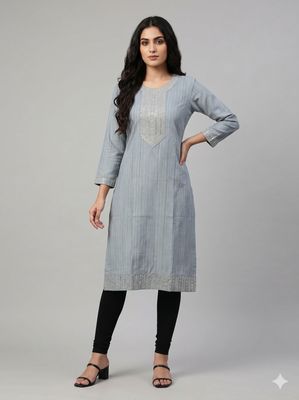 JEEL Urban Kurti - Silver Elegance