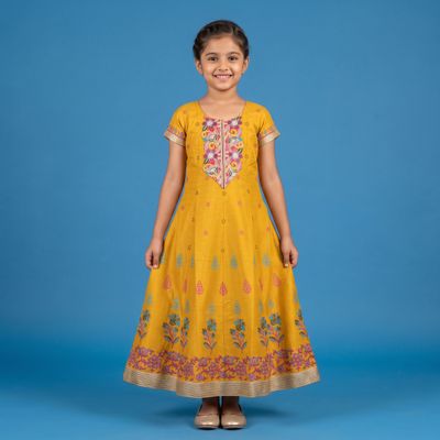 JEEL Children Anarkali - Mustard